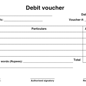 Debit voucher - PKR currency template
