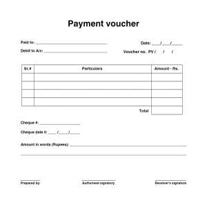 Payment voucher - PKR currency template